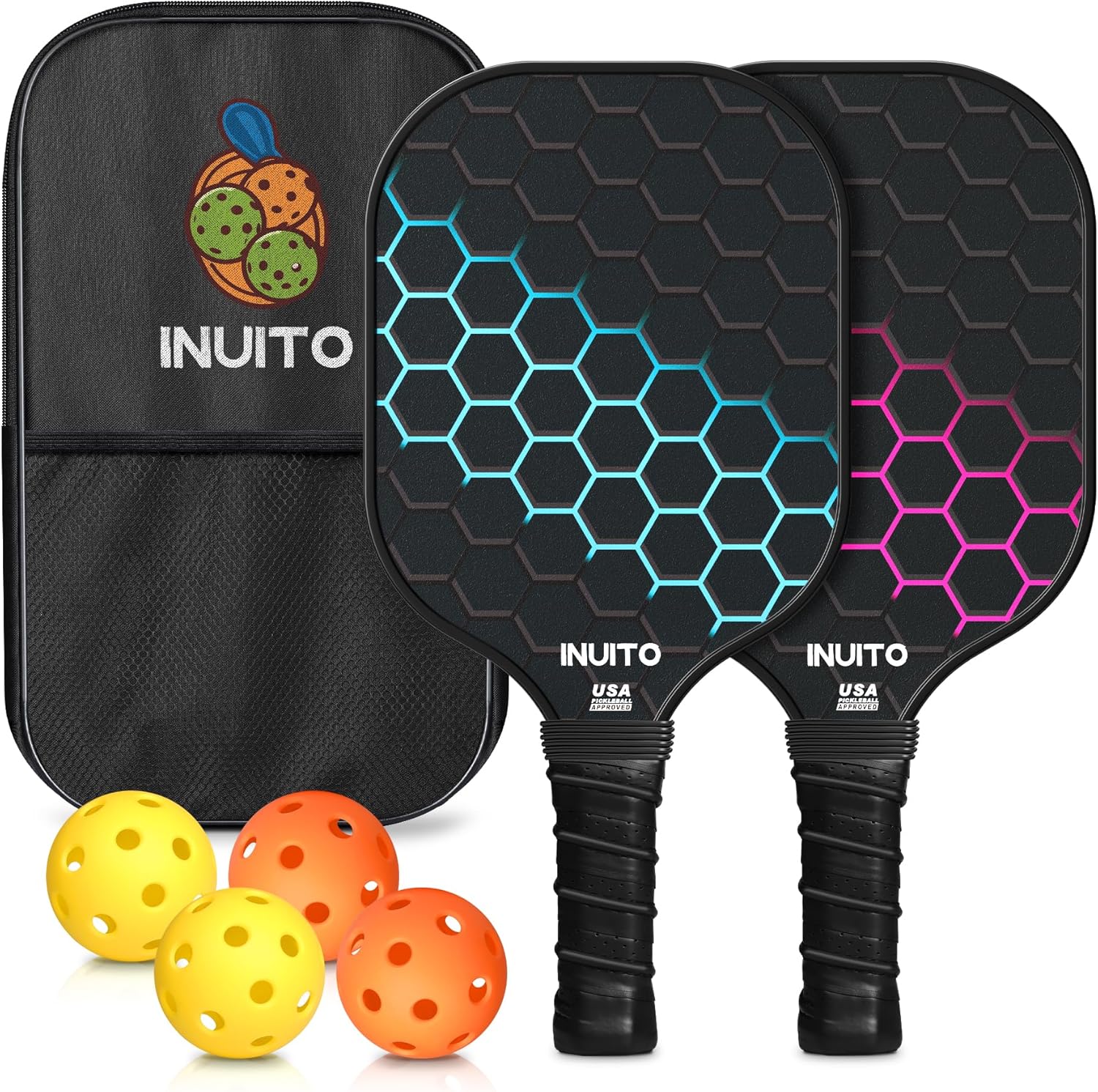 2026 Pickleball Paddle Set of 2 ($44.06) – 16mm Thick with Bag